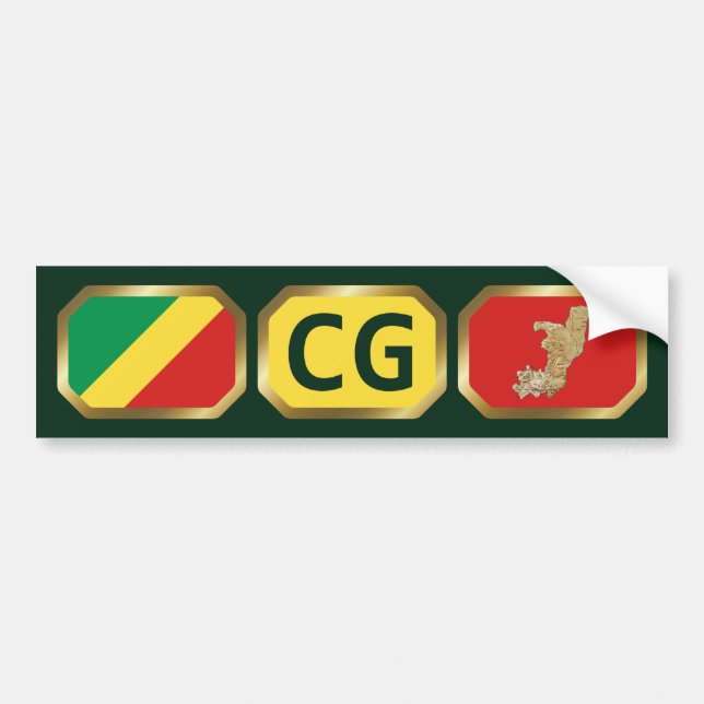 Autocollant De Voiture Sticker de pare-chocs Congo-Brazzaville (Devant)