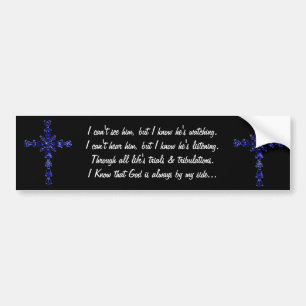 Autocollant De Voiture sticker de pare-chocs de croix religieuse bleue