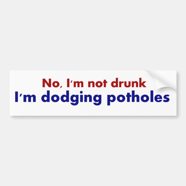 Autocollant De Voiture Sticker de pare-chocs non ivre, de nids-de-poule,  (Devant)