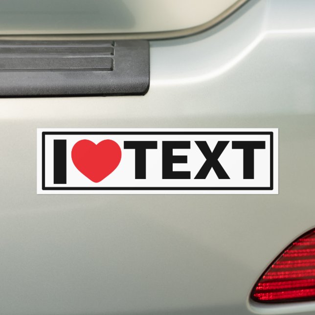 Autocollant De Voiture Sticker de pare-chocs personnalisé moderne I Heart (En voiture)