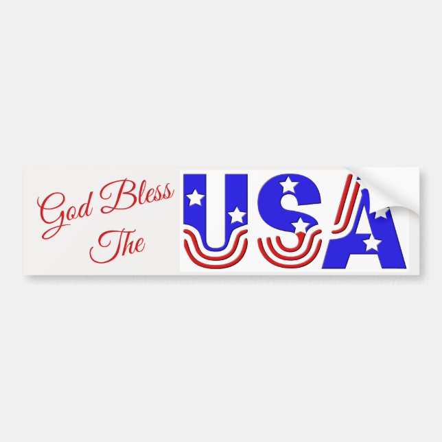 Autocollant De Voiture Sticker de pare-chocs - USA en Stars & Stripes (Devant)