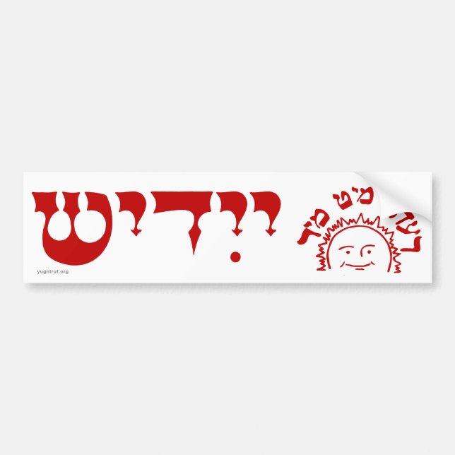 Autocollant De Voiture Sticker de pare-chocs Yiddish Zun Redt Mit Mir (Devant)