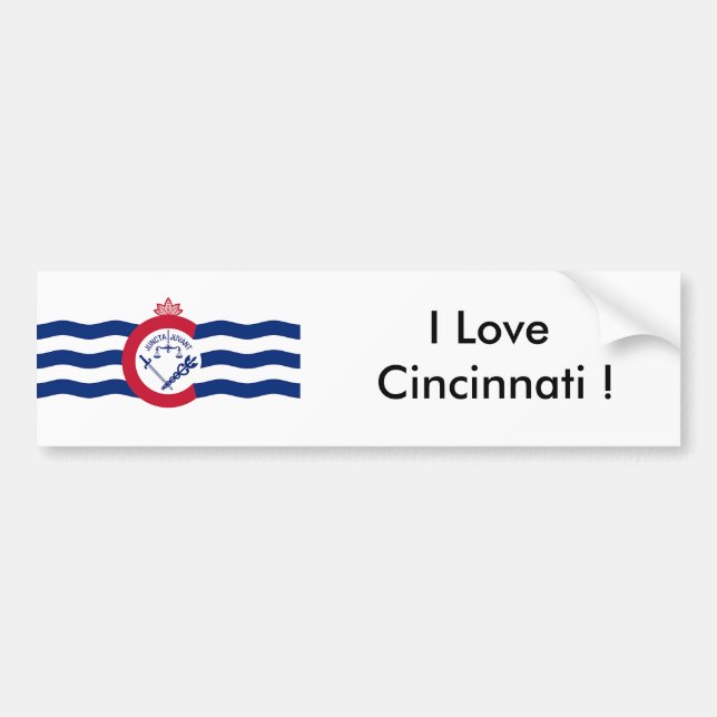 Autocollant De Voiture Sticker Drapeau de Cincinnati, État de l'Ohio, Éta (Devant)