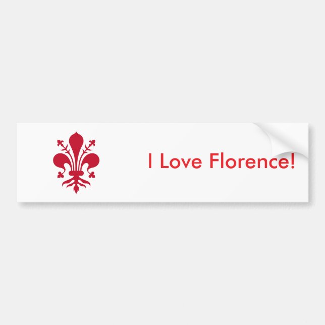 Autocollant De Voiture Sticker Drapeau de Florence, Italie (Devant)
