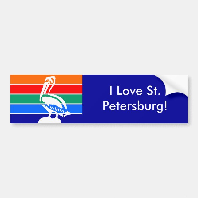 Autocollant De Voiture Sticker Drapeau de Saint-Pétersbourg, Floride (Devant)