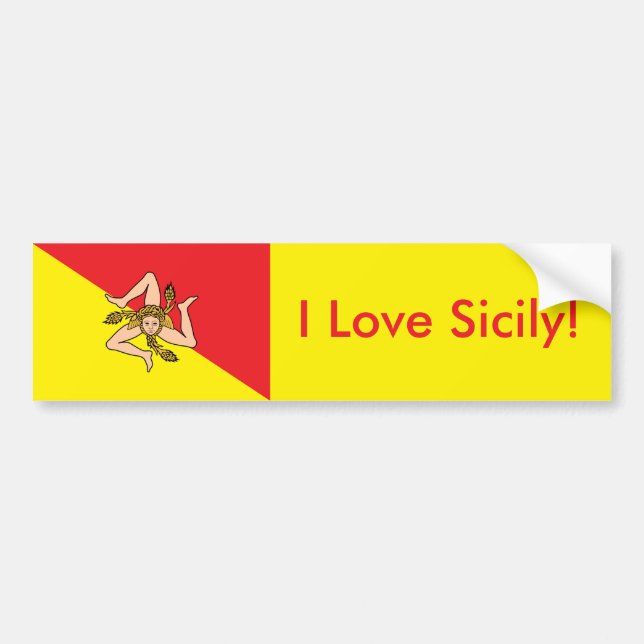 Autocollant De Voiture Sticker Drapeau de Sicile (Devant)