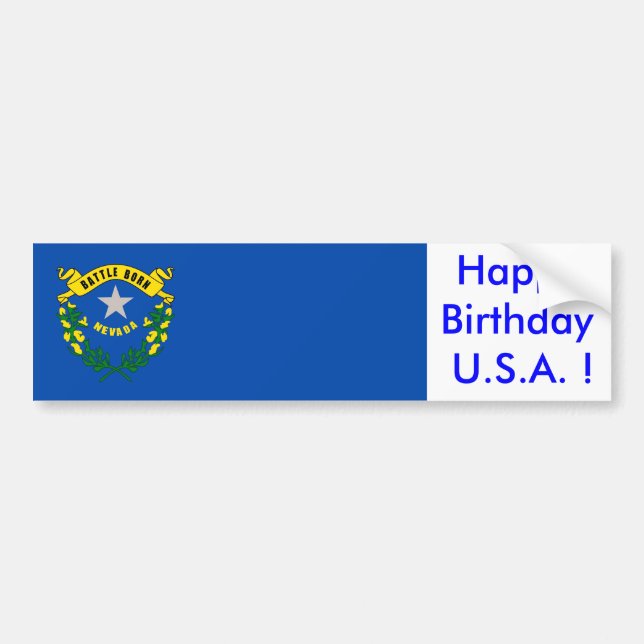 Autocollant De Voiture Sticker Drapeau du Nevada, Joyeux anniversaire U.S (Devant)