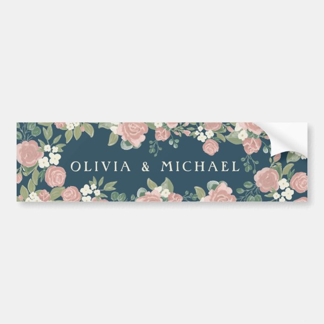 Autocollant De Voiture Sticker Mariage rose doux (Devant)