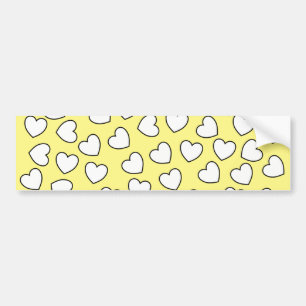 Autocollant De Voiture Sticker pare-chocs Coeurs blancs jaunes