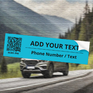 Autocollant De Voiture Sticker pare-chocs Cyan QR Code Trend Color Vivid