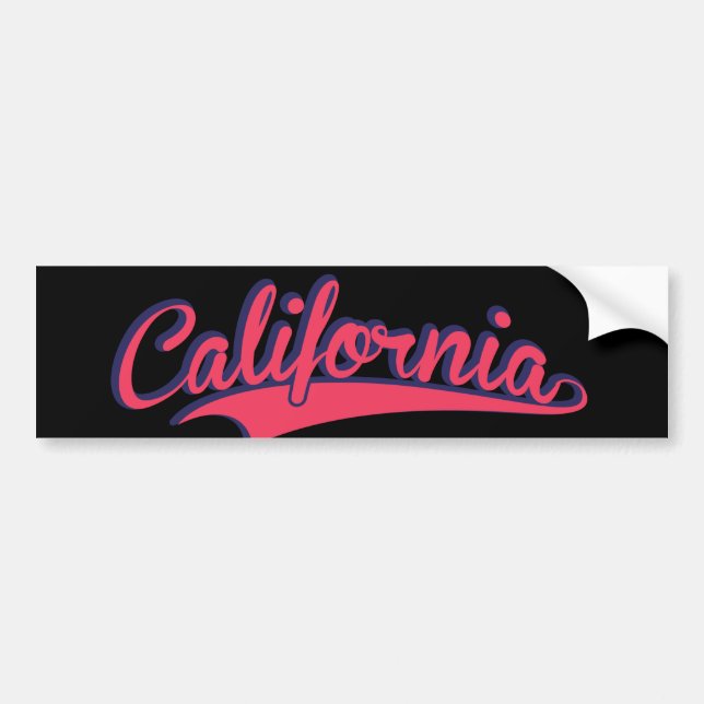 Autocollant De Voiture sticker pare-chocs de Californie rose sur noir (Devant)