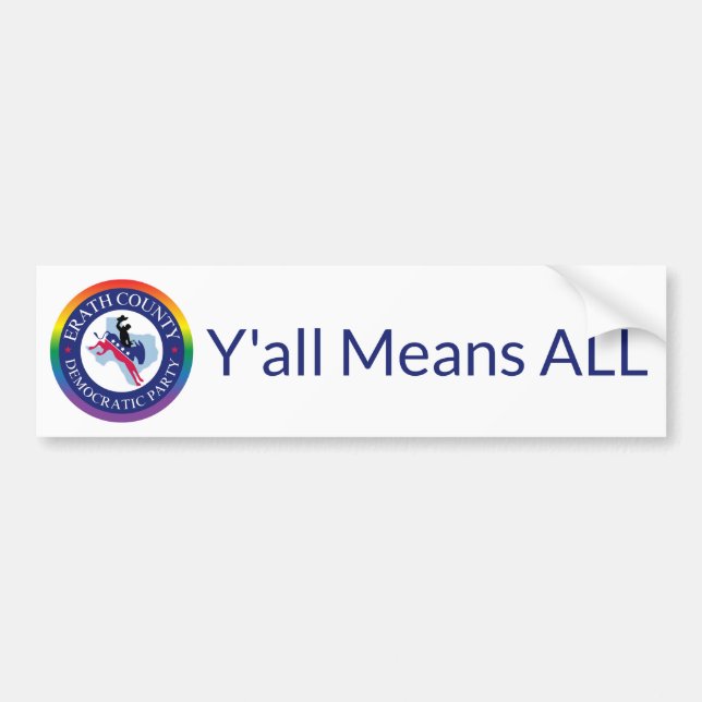 Autocollant De Voiture Sticker pare-chocs ECDP Pride - Y'all signifie TOU (Devant)