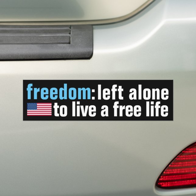 Autocollant De Voiture Sticker pare-chocs Freedom (drapeau v.3, noir) (En voiture)