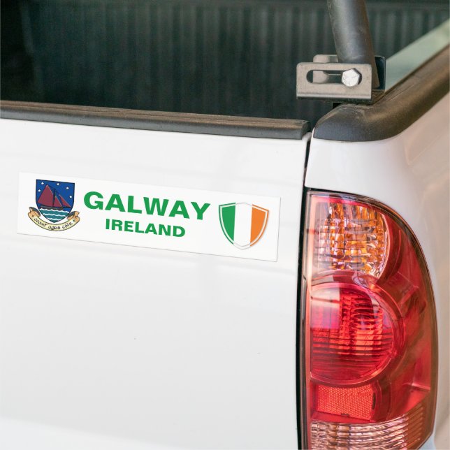 Autocollant De Voiture Sticker pare-chocs Galway Ireland Crest et Irish F (Sur camion)