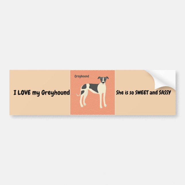 Autocollant De Voiture Sticker pare-chocs Greyhound Chien (Devant)