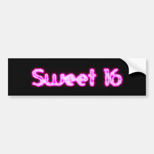 Autocollant De Voiture Sticker pare-chocs noir Sweet 16 Parties scintilla