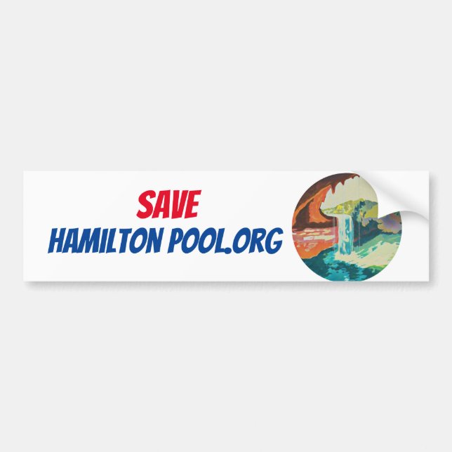 Autocollant De Voiture Sticker pare-chocs Save Hamilton Pool (Devant)