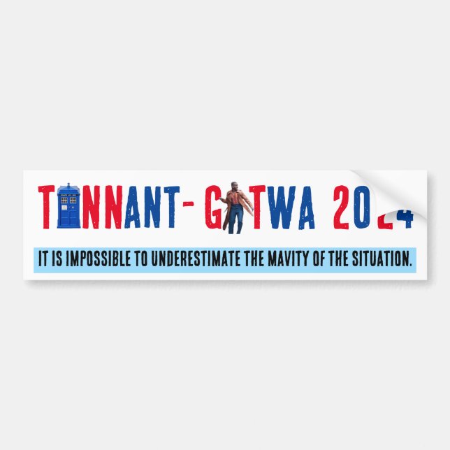 Autocollant De Voiture Sticker pare-chocs TENNANT-GATWA ELECTION 2024 (Devant)