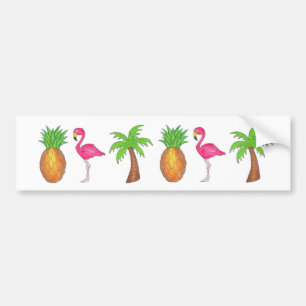 Autocollant De Voiture Sticker pour palmier à Flamant rose d'ananas tropi