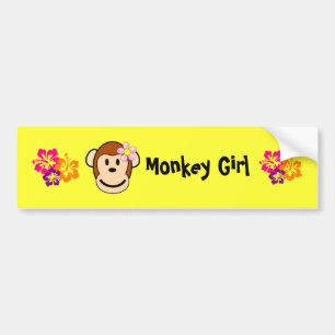 Autocollant De Voiture Sticker pour pare-chocs à fleurs pour singe Girl I
