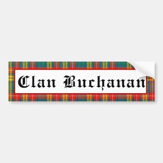 Autocollant De Voiture Sticker pour pare-chocs Clan Buchanan Tartan (Devant)