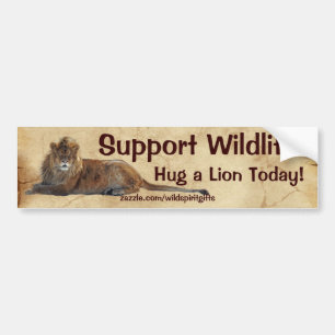 Autocollant De Voiture Sticker pour pare-chocs HUG A LION Wildlife Suppor