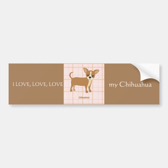 Autocollant De Voiture Sticker pour pare-chocs Love Chihuahua (Devant)