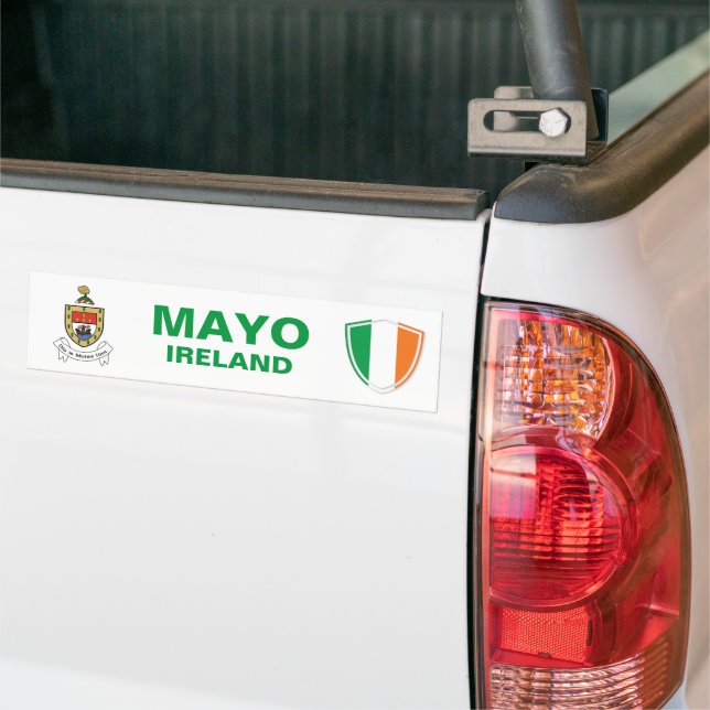 Autocollant De Voiture Sticker pour pare-chocs Mayo Ireland Crest et Iris (Sur camion)
