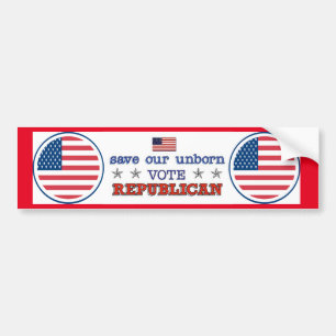 Autocollant De Voiture Sticker Républicain de pare-chocs Save Unborn Vote