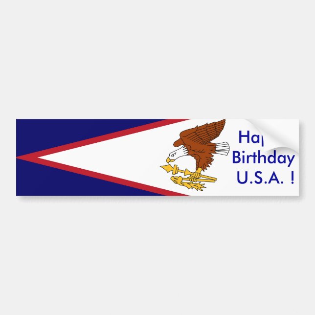 Autocollant De Voiture Sticker Samoa Américaines, Joyeux Anniversaire U.S (Devant)