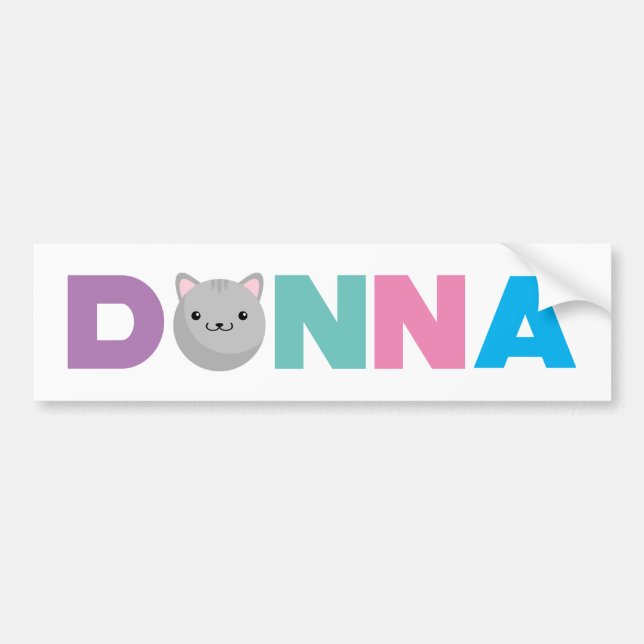 Autocollant De Voiture Sticule de pare-chocs Donna Gray ou Ginger Cat (Devant)