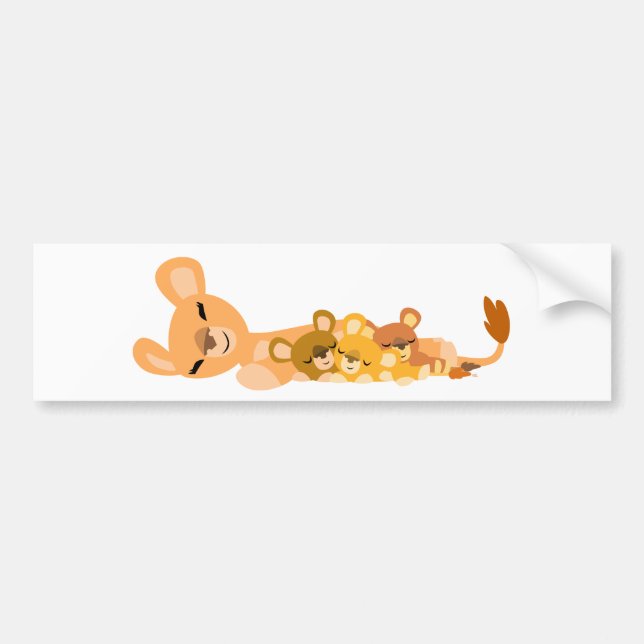 Autocollant De Voiture Sticule pare-chocs pour maman caricaturale et lion (Devant)