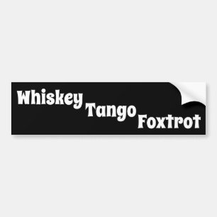 Autocollant De Voiture Sticule pare-chocs Whiskey Tango Foxtrot