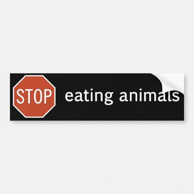 AUTOCOLLANT DE VOITURE STOP-EATING-ANIMALS (Devant)