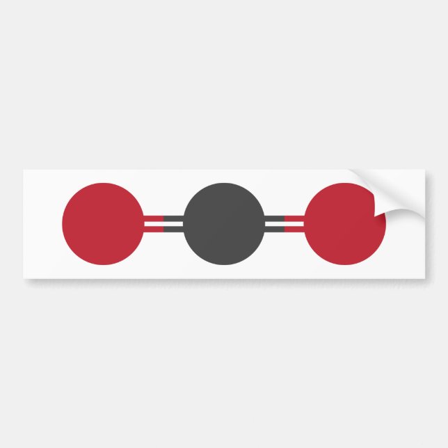 Autocollant De Voiture Structure moléculaire du CO2 (Devant)