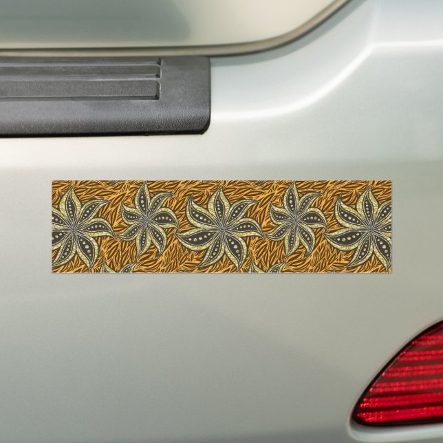 Autocollant De Voiture Style Batik Floral Abstrait africain (En voiture)