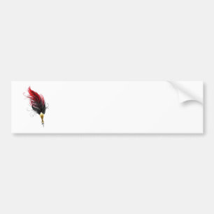 Autocollant De Voiture Stylo rouge en plumes avec nib or