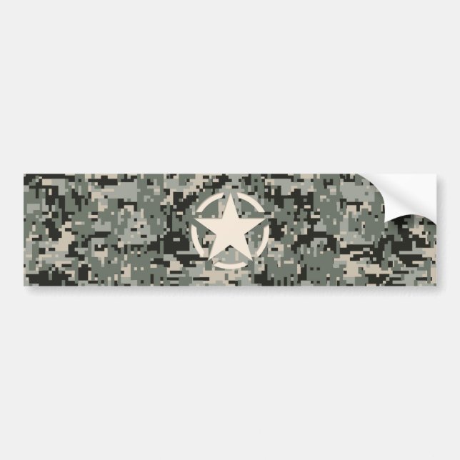 Autocollant De Voiture Stylo Star sur le Camouflage numérique (Devant)