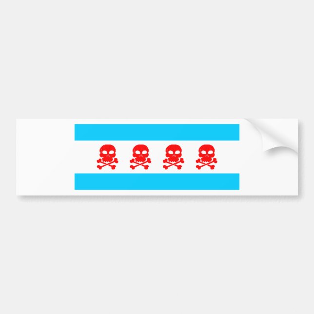 Autocollant De Voiture Substance de crânes de drapeau de Chicago (Devant)