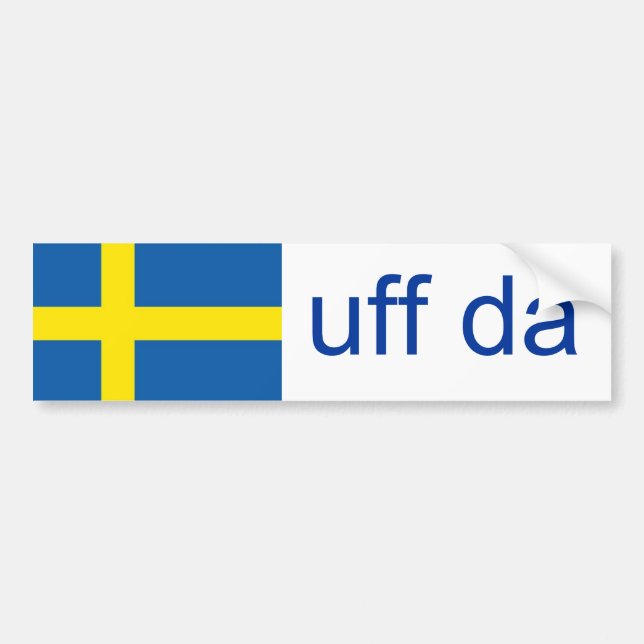 Autocollant De Voiture Suédois drôle d'Uff DA Suède (Devant)