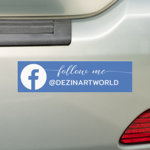 Autocollant De Voiture Suivez-moi Facebook Social Media Page Noir Blanc