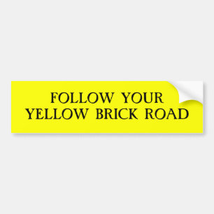 Autocollant De Voiture Suivez votre route jaune de brique