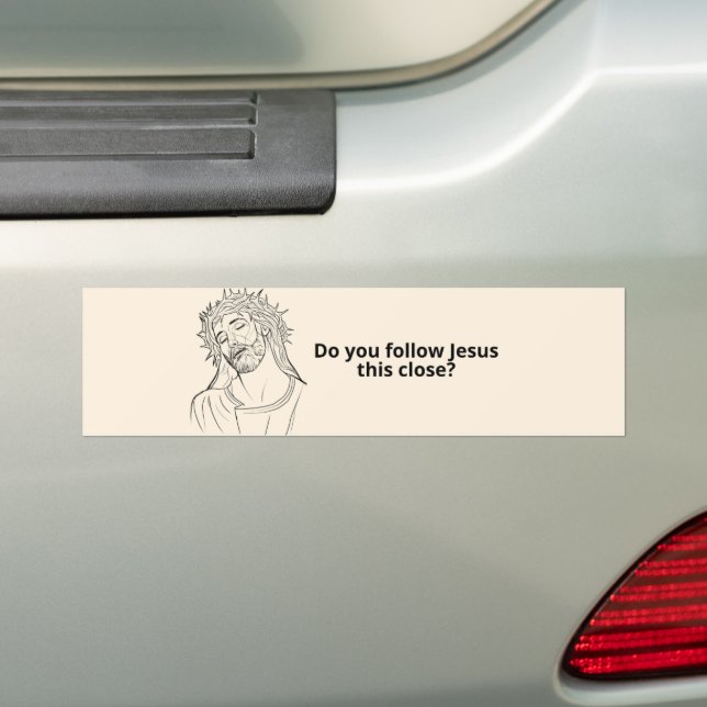 Autocollant De Voiture Suivez-vous Jésus aussi près ? Bumper drôle (En voiture)