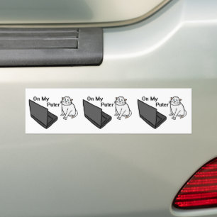 Autocollant De Voiture Sur Mon Ordinateur Drôle De Chat Blanc Mème
