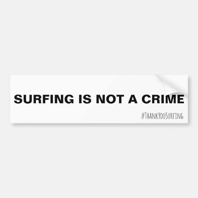 Autocollant De Voiture SURF N'EST PAS UN Sticker pare-chocs CRIME -Blanc/ (Devant)