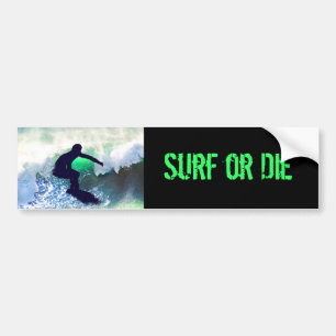 Autocollant De Voiture Surfer dans la grande vague