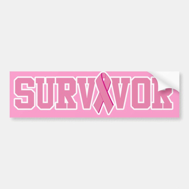 Autocollant De Voiture Survivant du cancer du sein (Devant)