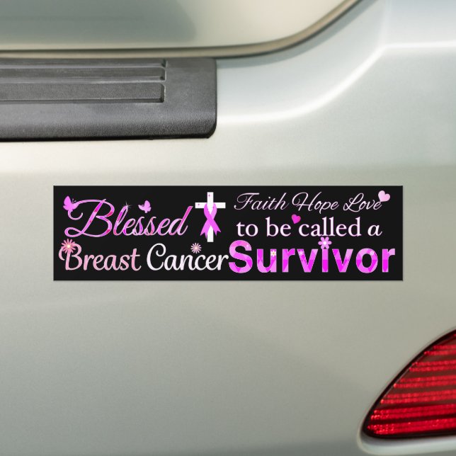 Autocollant De Voiture Survivant du cancer du sein béni (En voiture)
