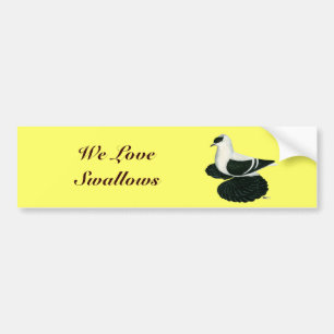 Autocollant De Voiture Swallow Pigeon Saxon Black White Bar