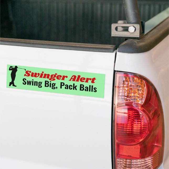 Autocollant De Voiture Swinger Alert Swing Big, Pack Balls Funny Golf Pun (Sur camion)